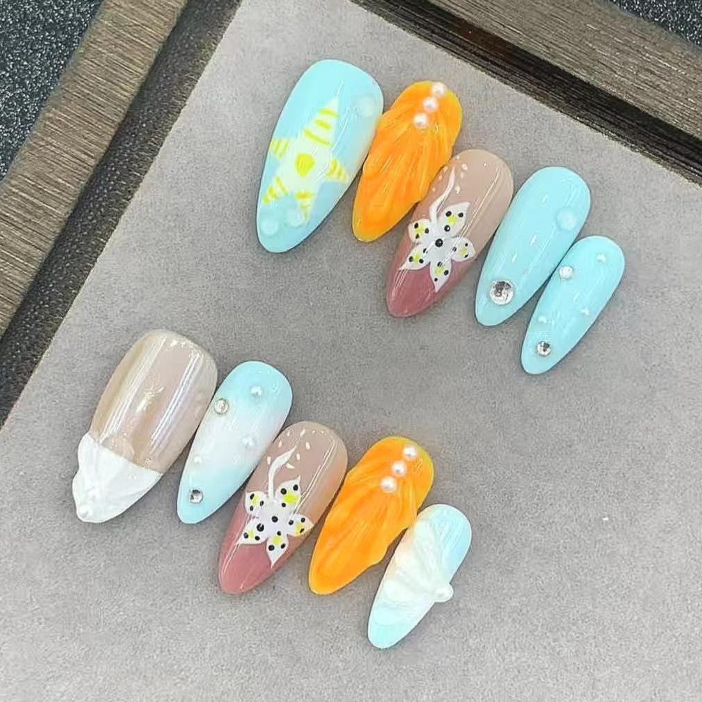 1072 Handmade Press on Nails