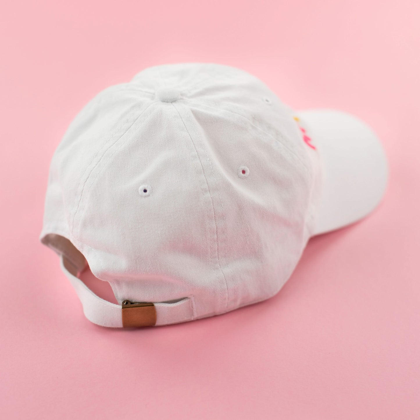 M A M A - White w/ Multicolor Letters - Adult Baseball Cap