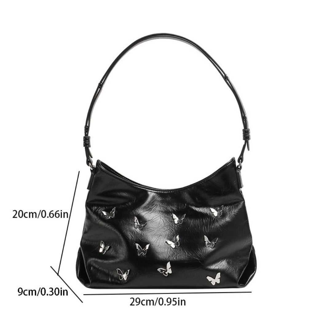 Stylish Textured Underarm Bag – Cool Bow Tote Bag for Females, Versatile Shoulder Hobo Bag, Portable Daily Companion