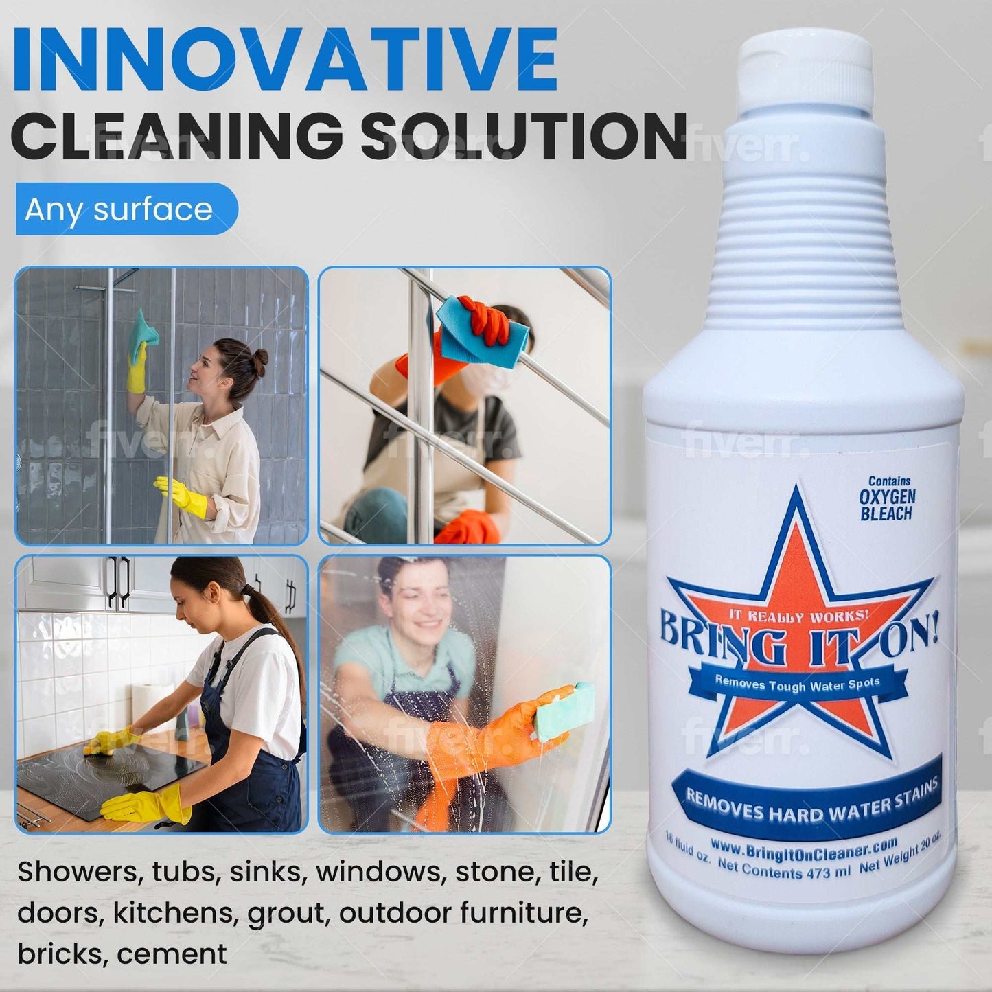 Bring It On Cleaner Hard Water Stain Remover and Protect Shield