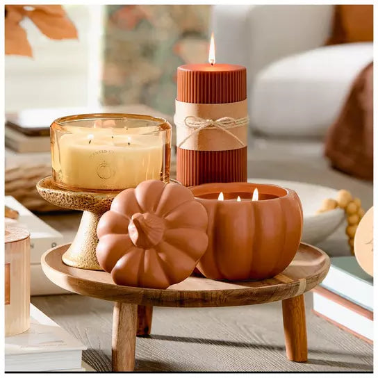 Maroon Fluted Pillar Candle
