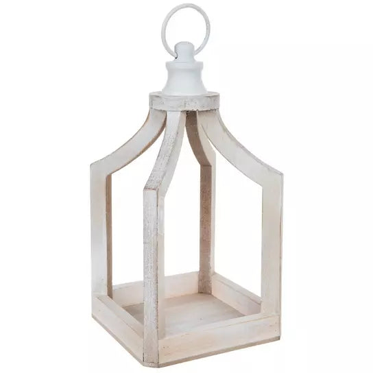 Rustic White Wood Lantern