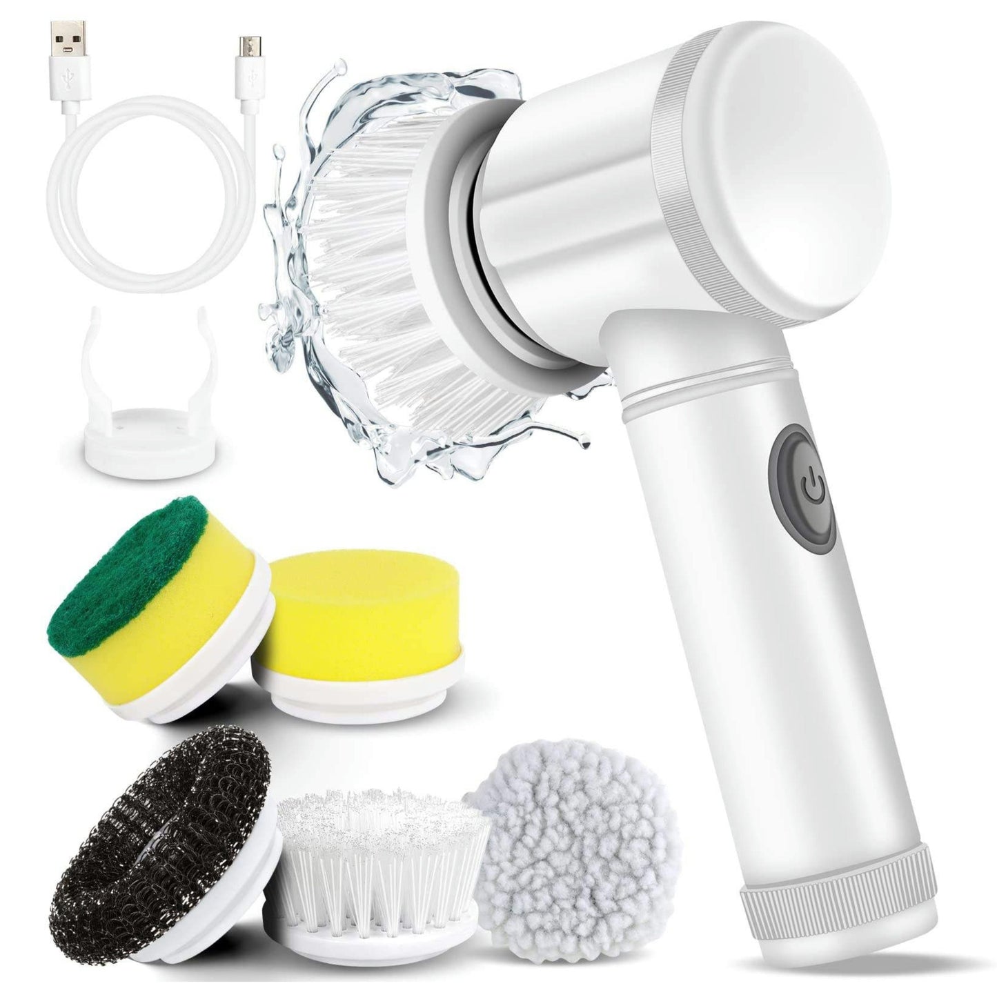 Handheld Dish Washing Brush with 5 Replaceable Heads