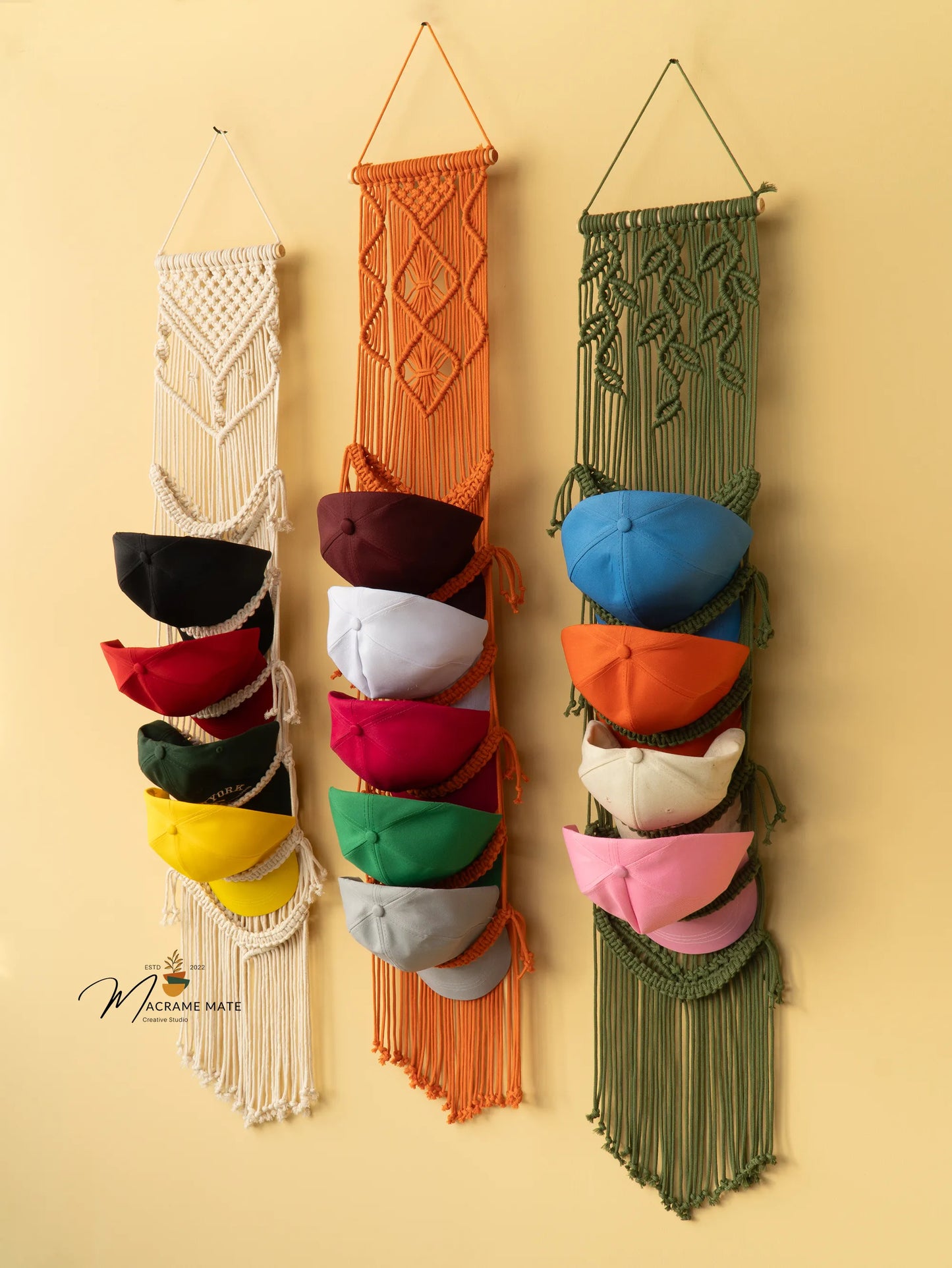 Macrame Baseball Hat Holders