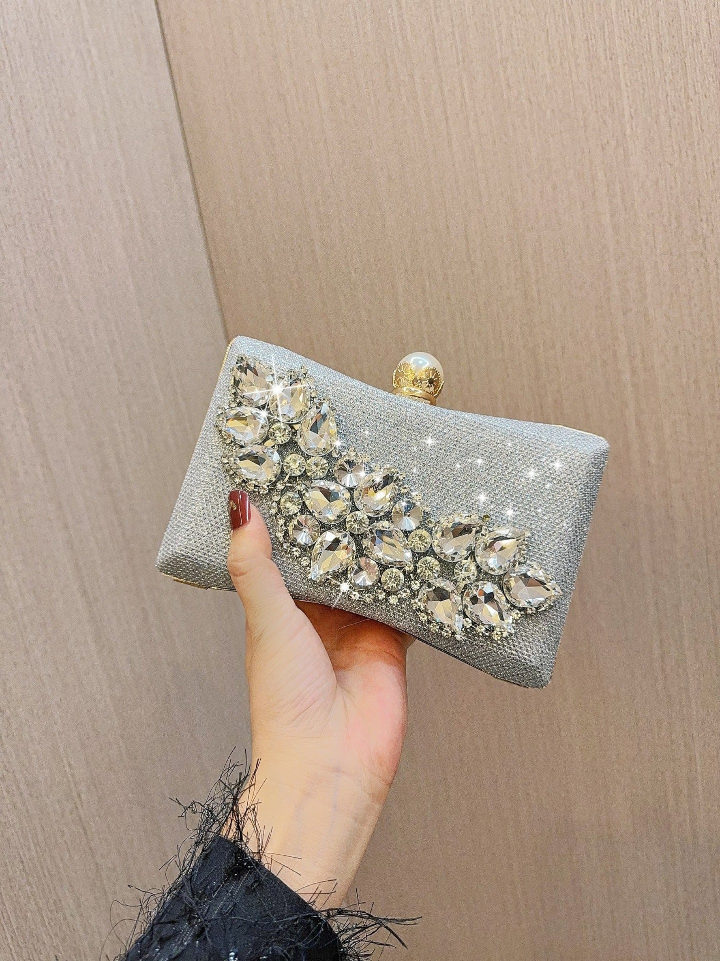 Glass rhinestone handbag
