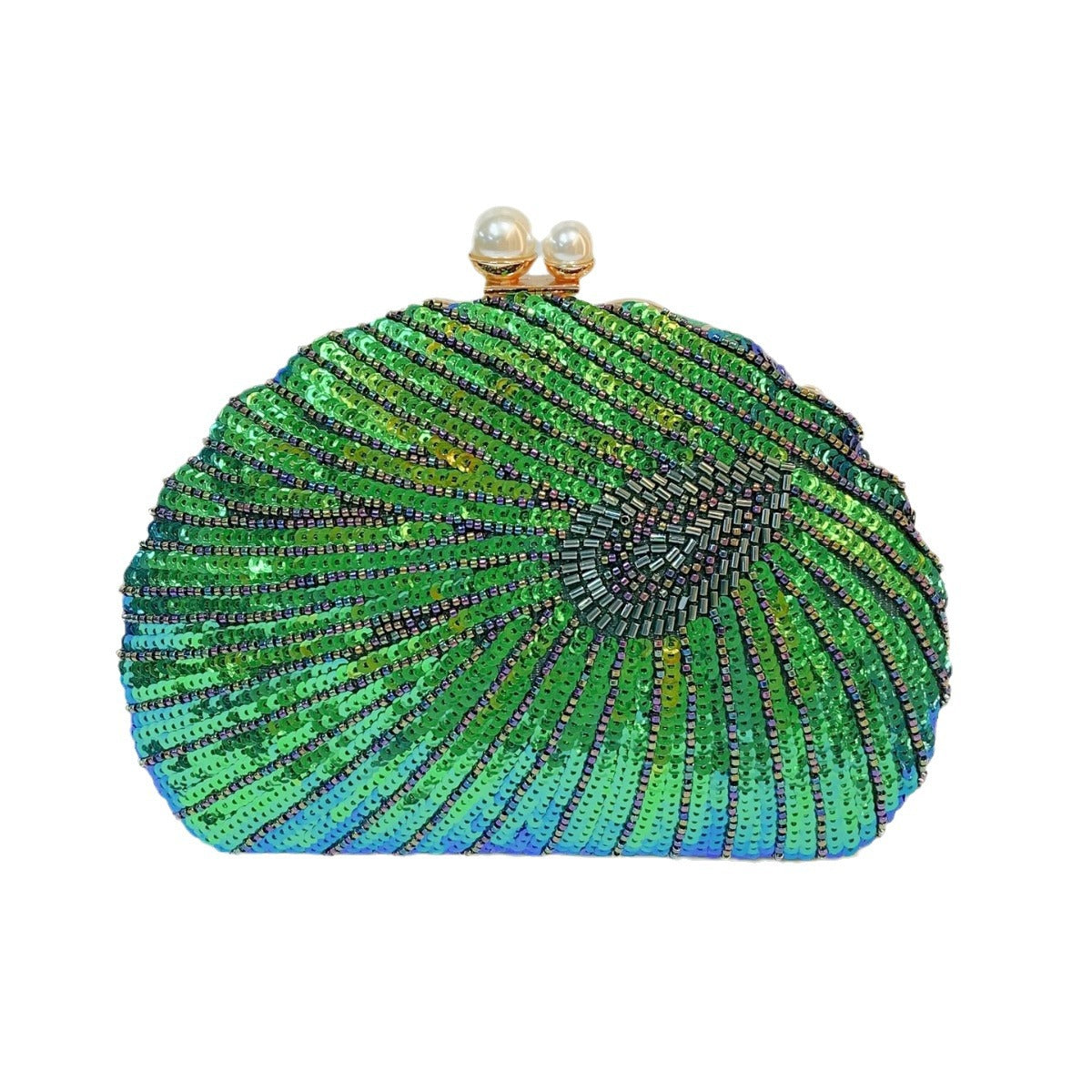 Elegant Retro Beaded Clam clutch
