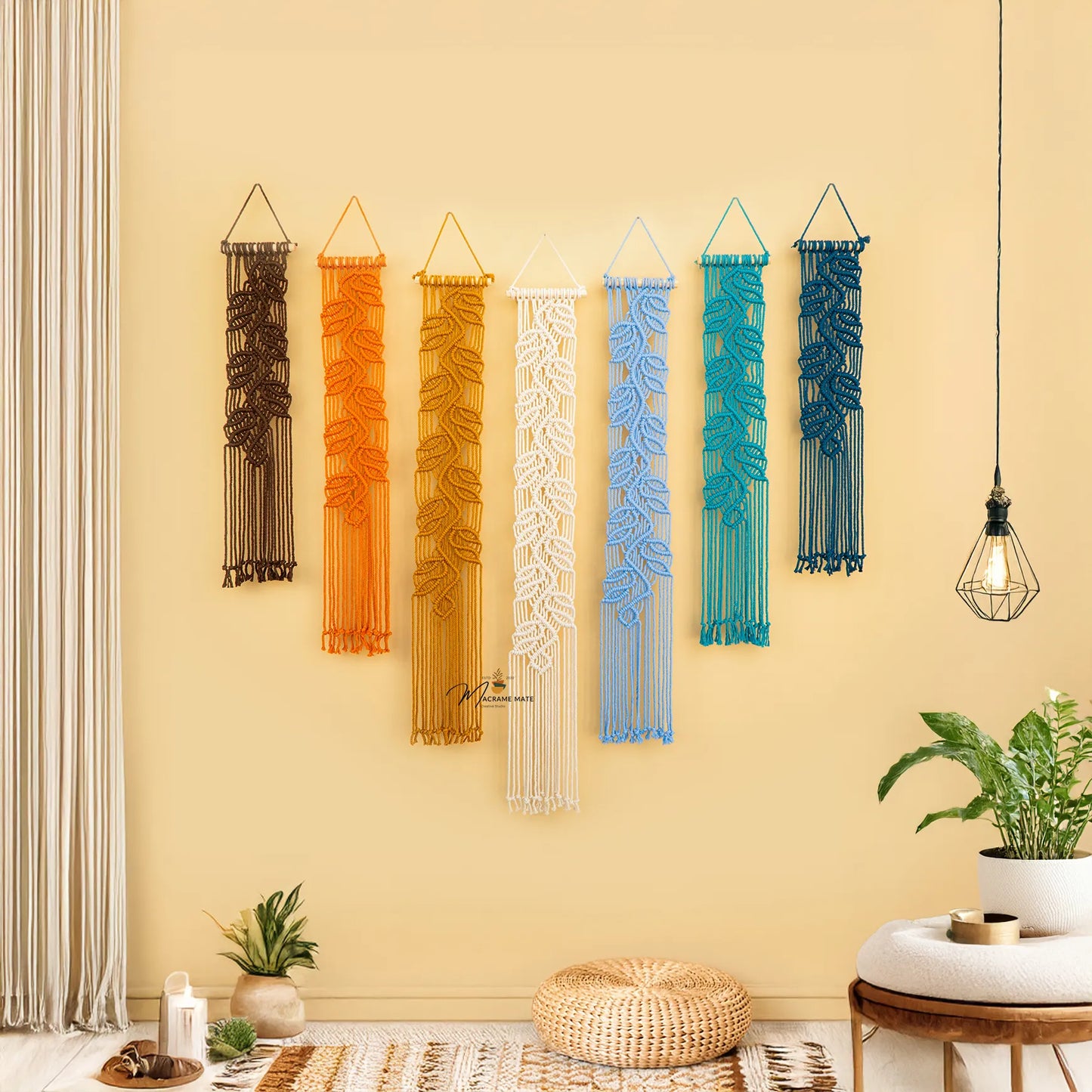 Earth Blue Macrame Wall art