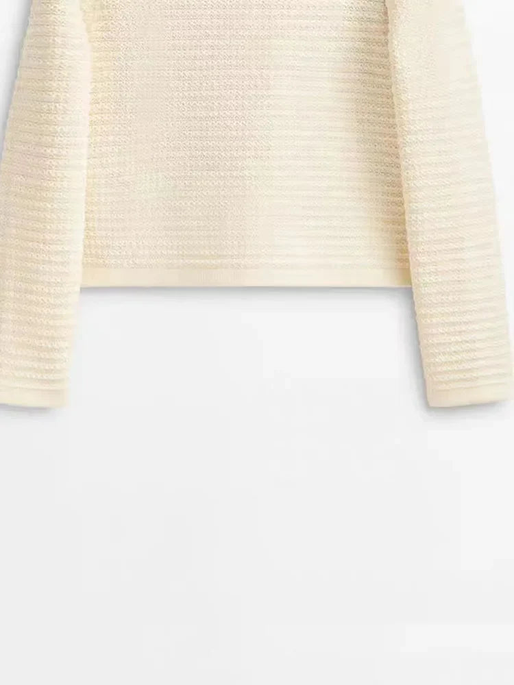 Women's Knitted Cardigan - Retro Long Sleeve Button Casual Top