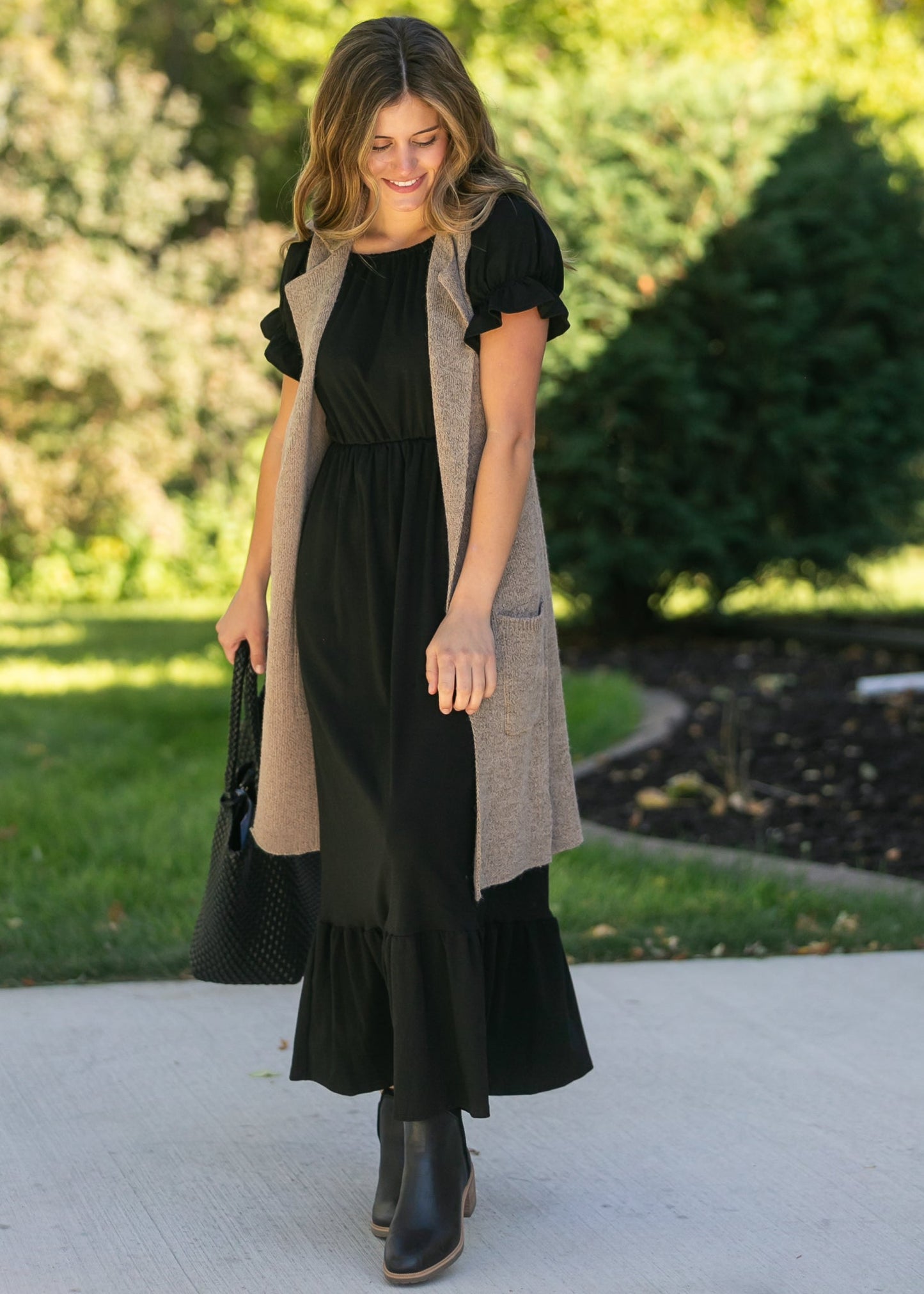Puff Sleeve Maxi Dress