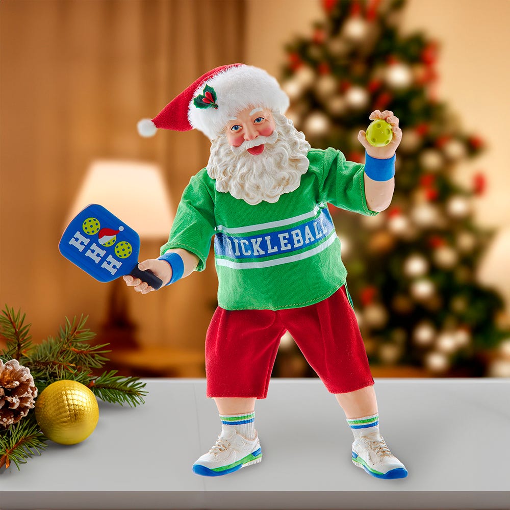 Santa Playing Pickleball Kurt Adler 10-Inch