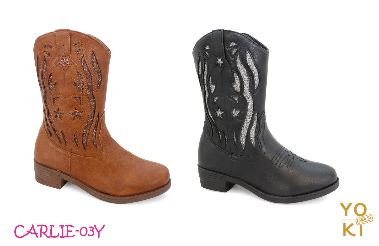 CARLIE- Girls Western Glitter Design Boot