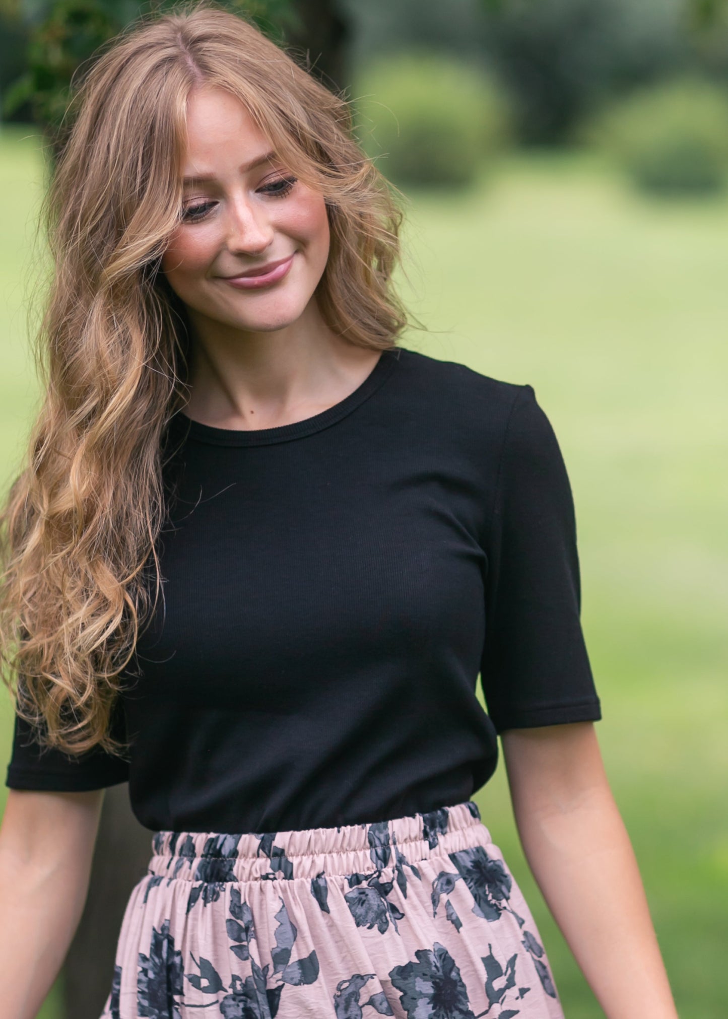 Ribbed Half Sleeve Tee