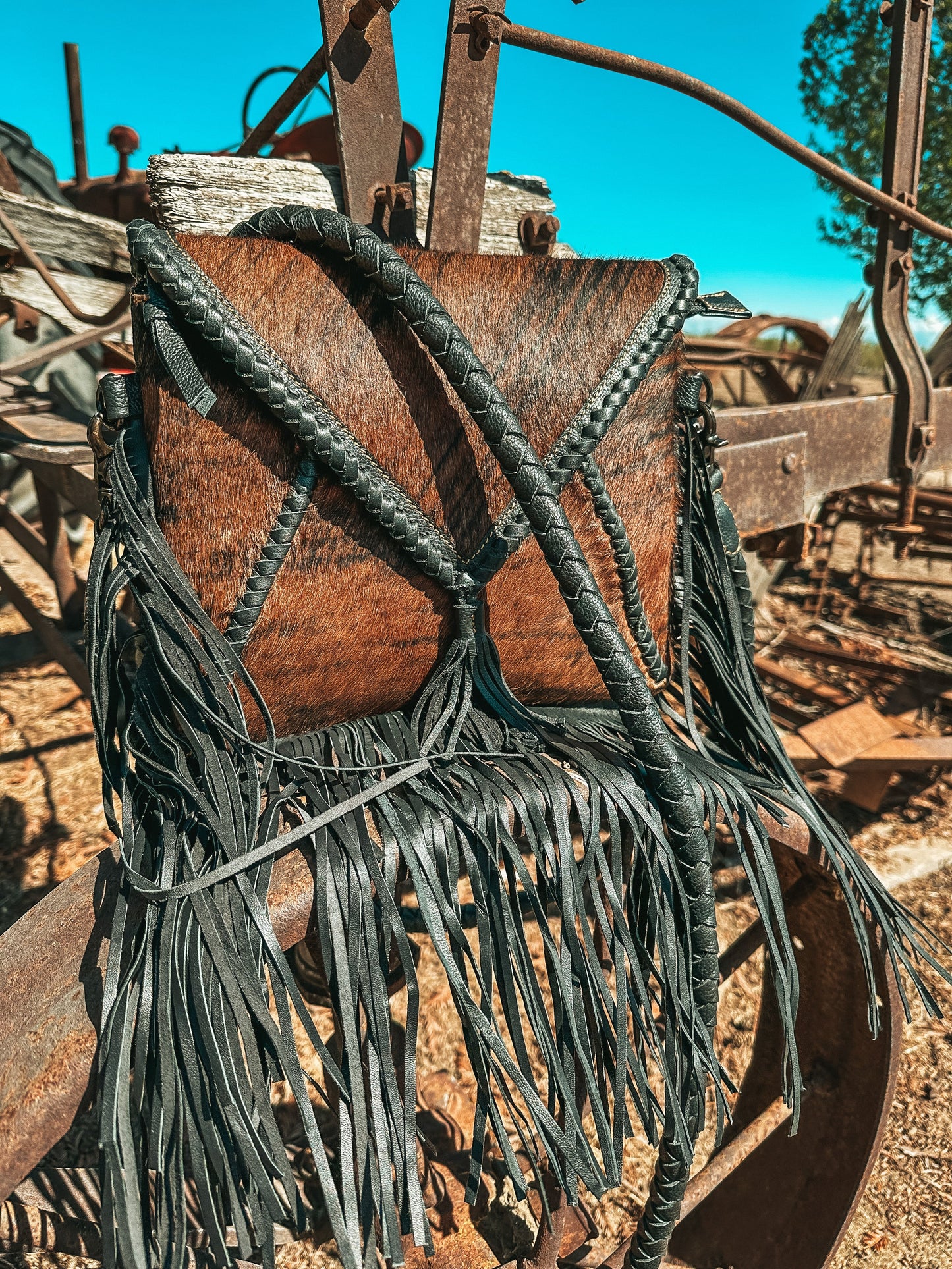 Xia Brindle, leather and Southern Hyde tote purse by Beth Marie Exclusive