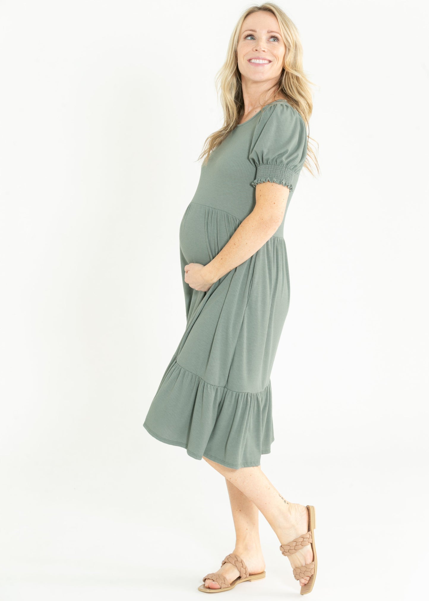 Short Sleeve Midi Dress