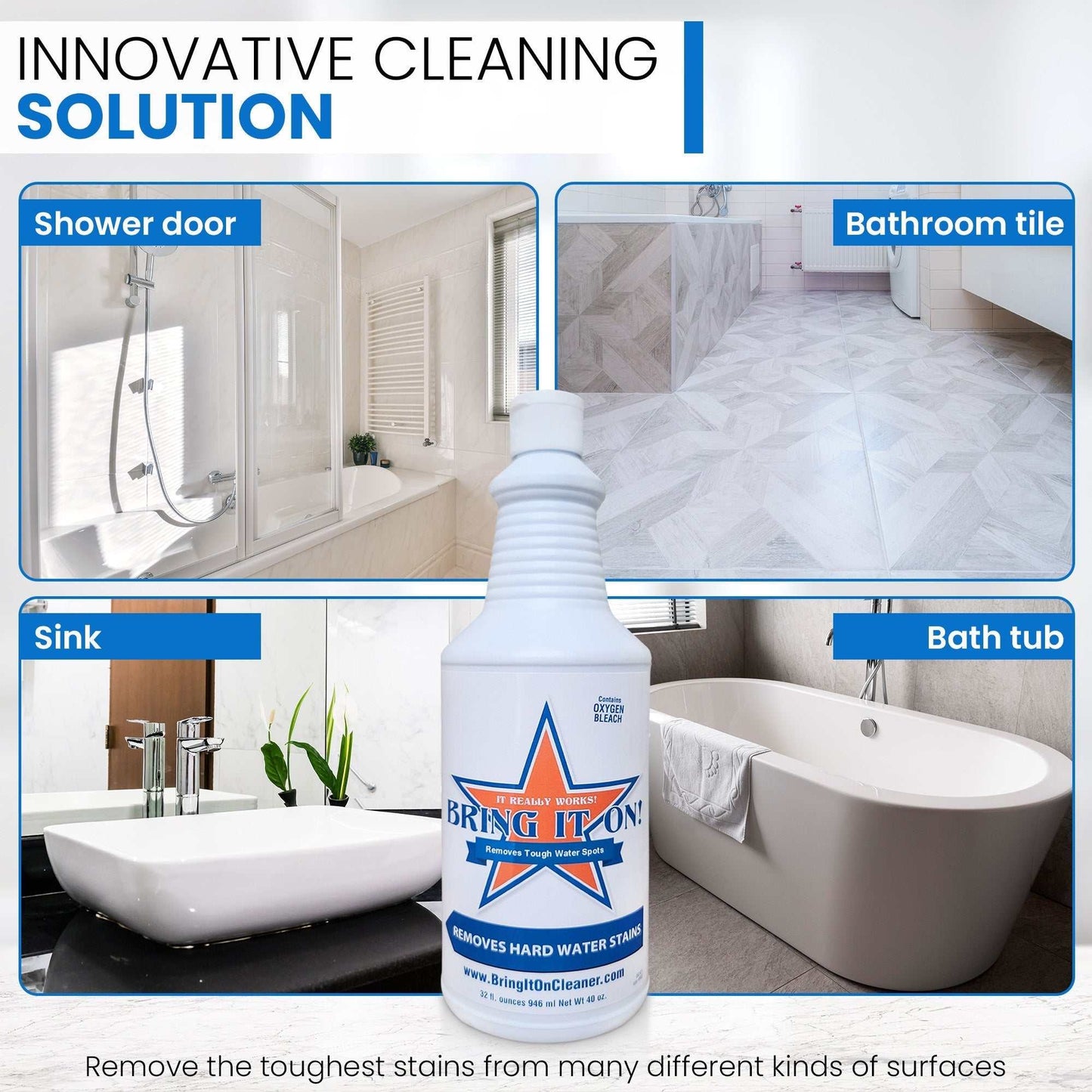 Bring It On Cleaner Hard Water Stain Remover and Protect Shield