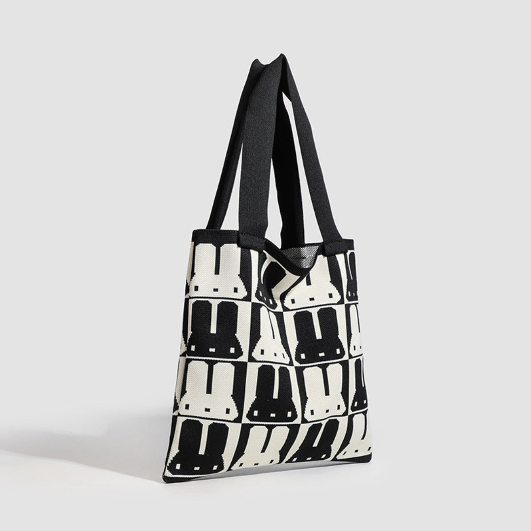 Rabbit tote bag women, autumn and winter simple fashion handbag, versatile commuter shoulder underarm bag