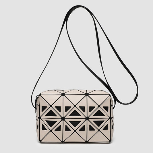 Fashion mini square box, hollow geometric design splicing crossbody bag, fashion commuter shoulder Crossbody bag, small square purse