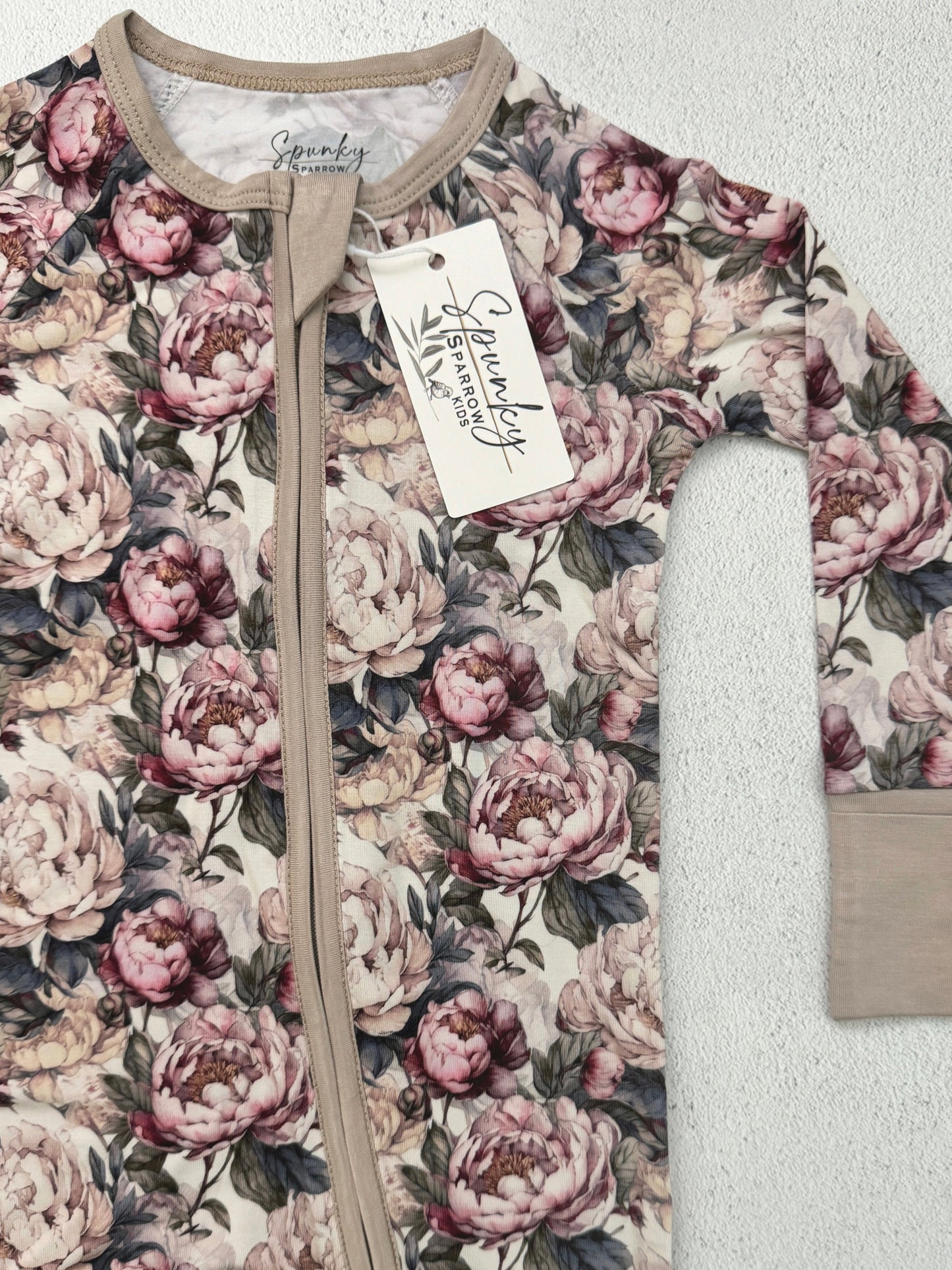 Perfect Peony Vintage Floral Bamboo Zippy