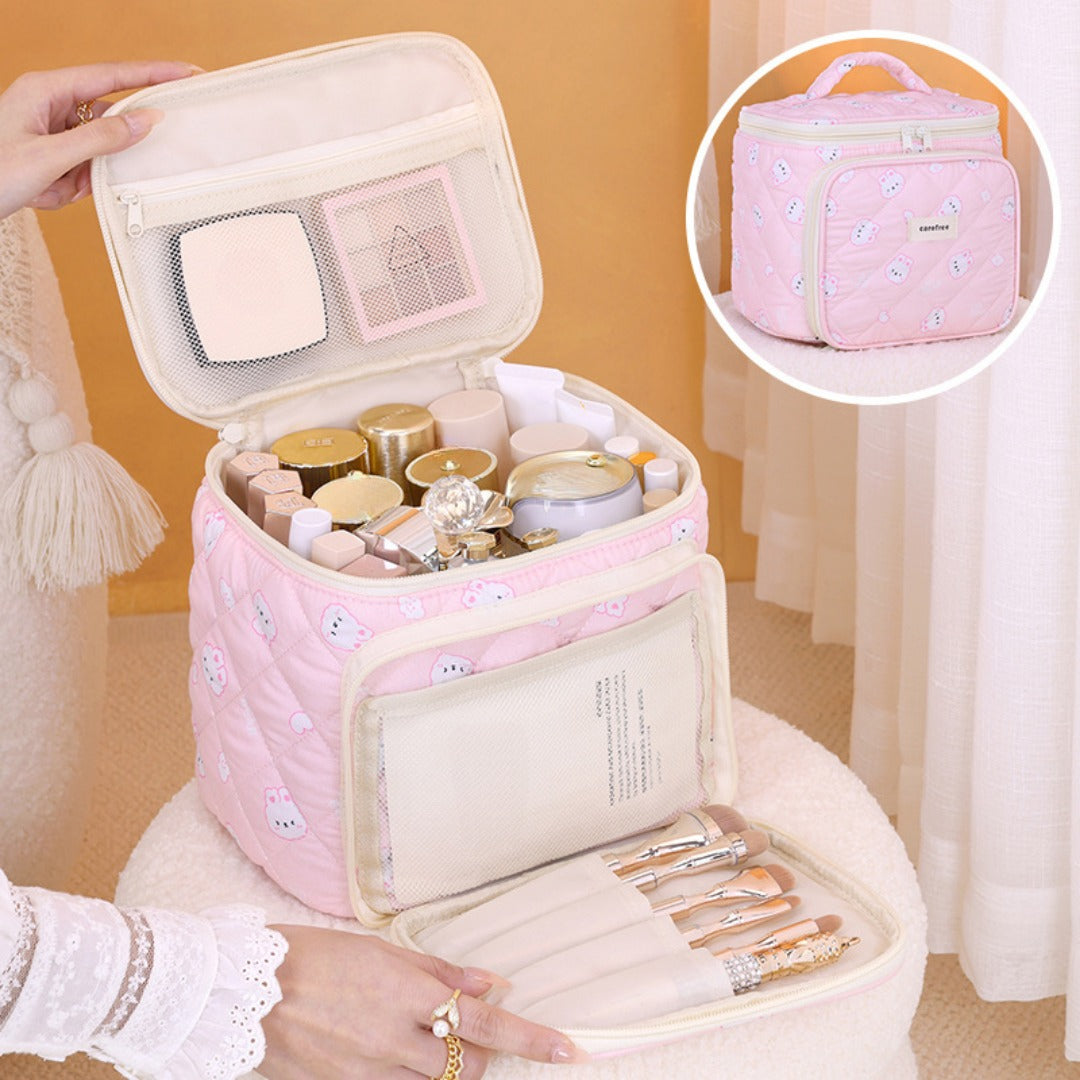 Multifunctional cosmetic bag, partition storage cosmetic bag, storage bag, travel portable toilet bag, makeup bag with compartments,
