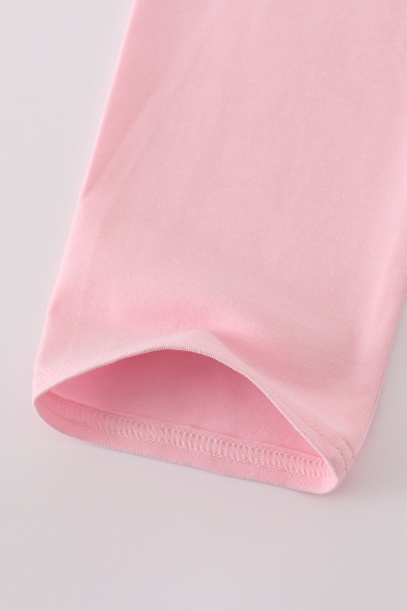 Blue bow embroidery ruffle pants set