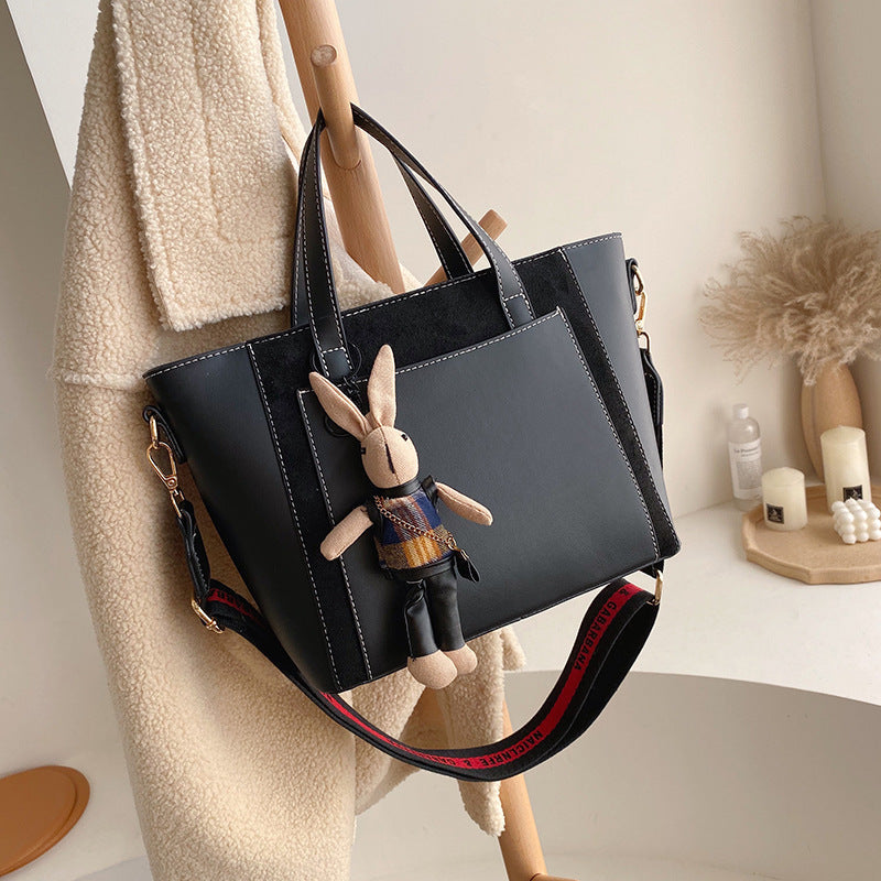 Women's Vegan Leather Tote Bag | Contrast Patchwork Crossbody Bag