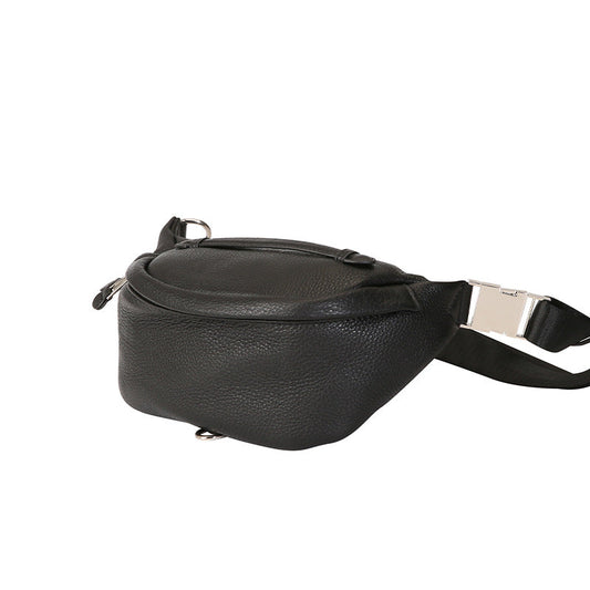 Genuine leather waist bag for women elegant crossbody chest purse unisex for travel running fanny pack