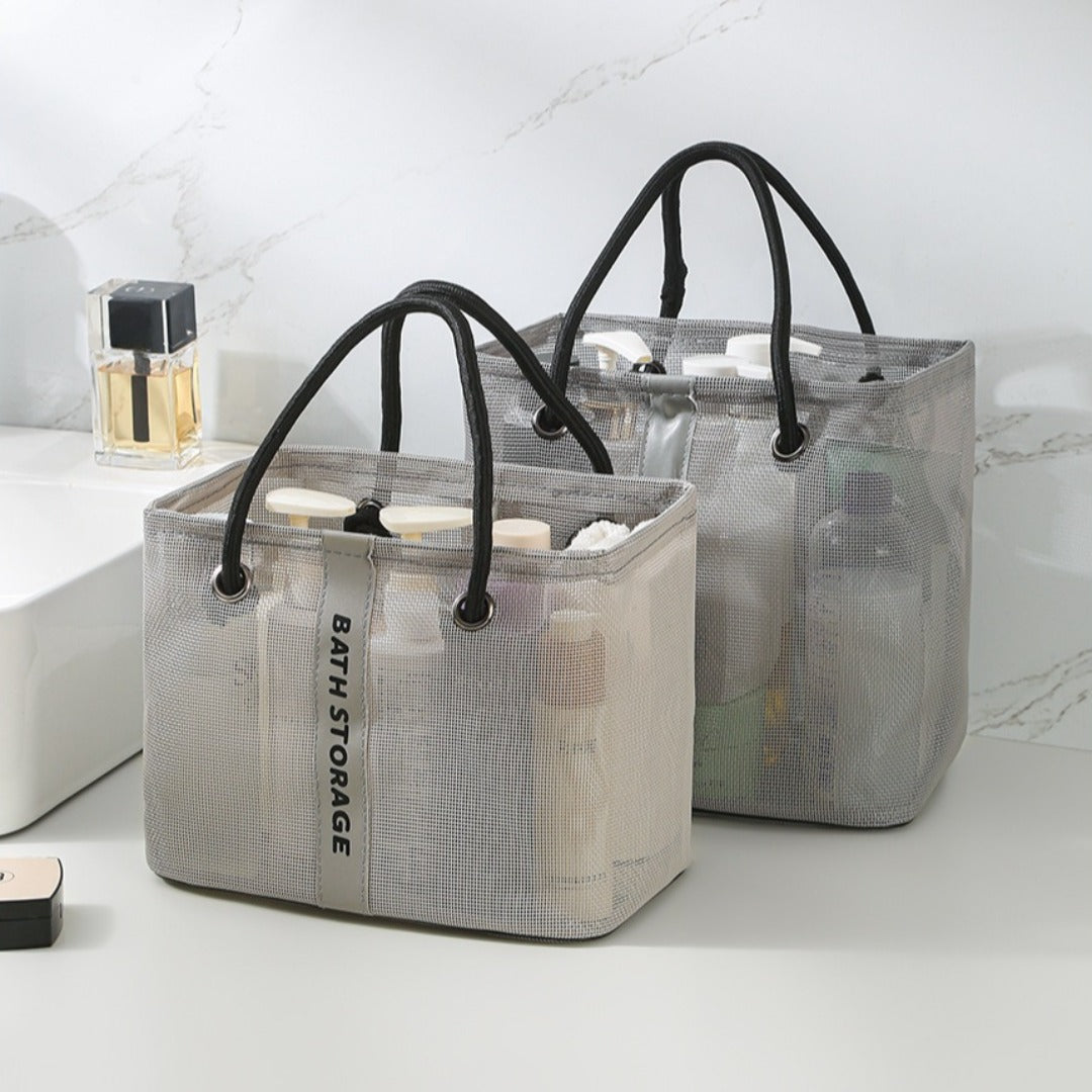 Mesh bath bag, mesh pocket tote swimming wash bag, men's bath towel bath bag, large storage bag