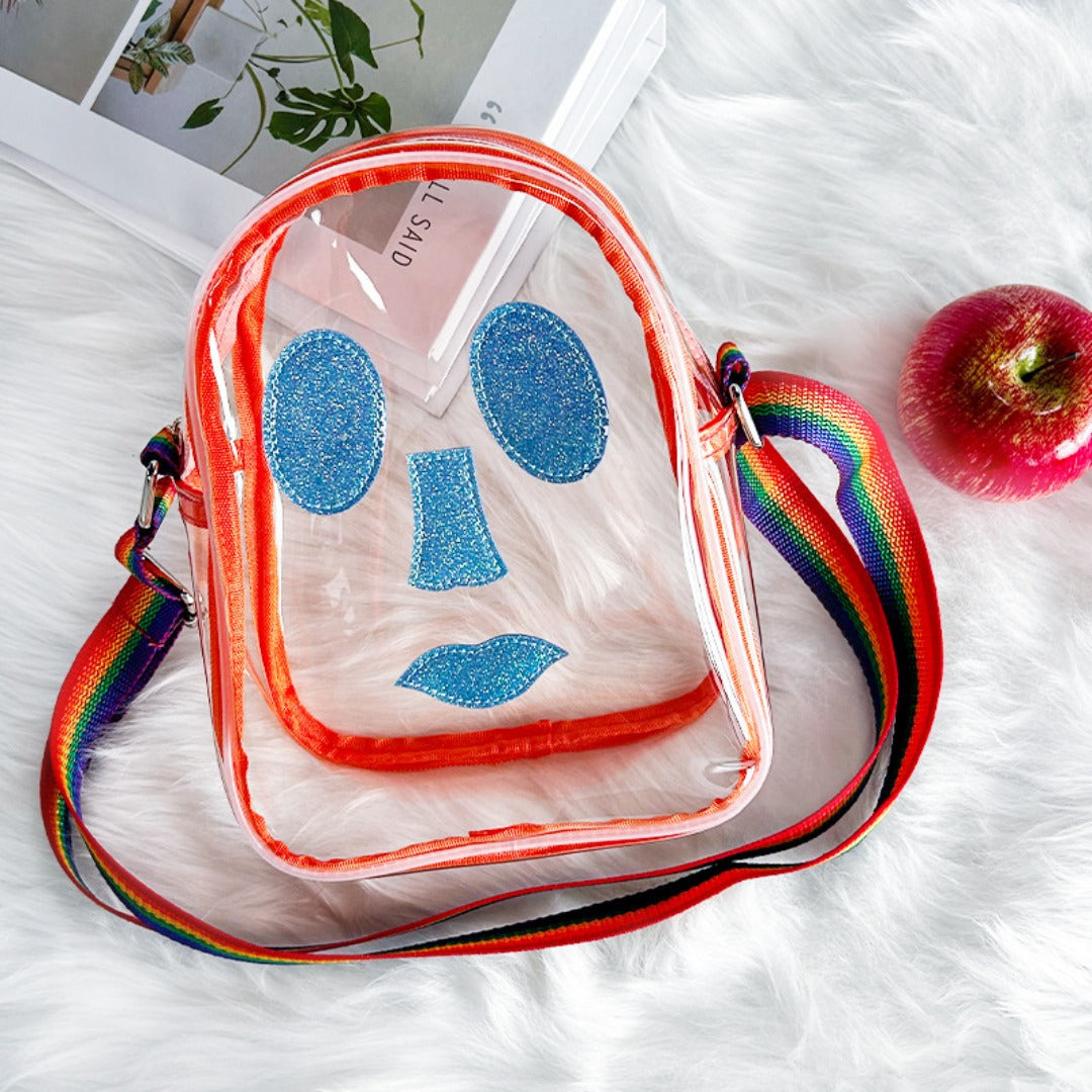 Funny Fashion PVC Jelly Bag, Shoulder Small Square Bag, Crossbody Bag Portable, Travel Shoulder Bag