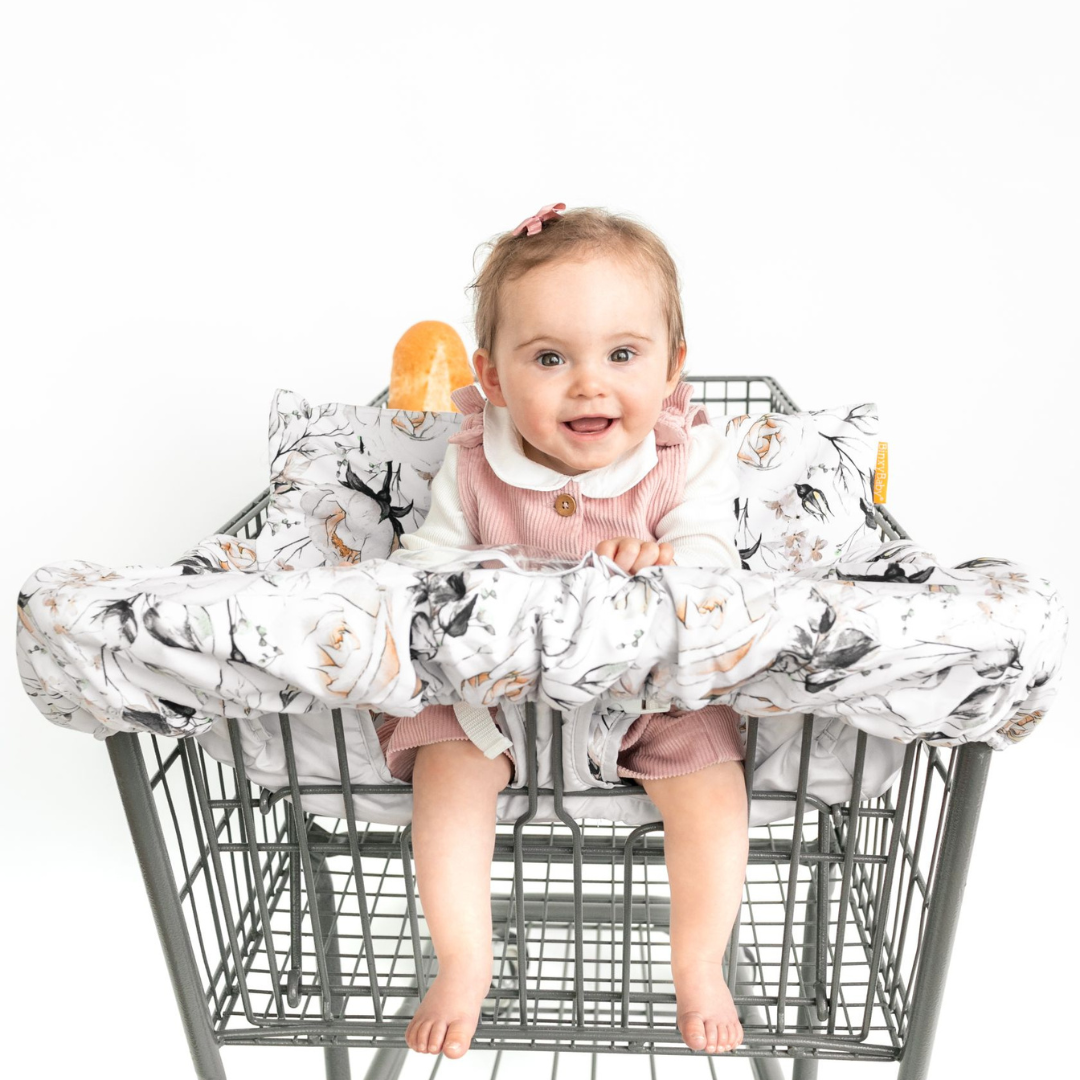 Baby Shopping Cart Cover | Coming Up Roses Beautiful Floral Print