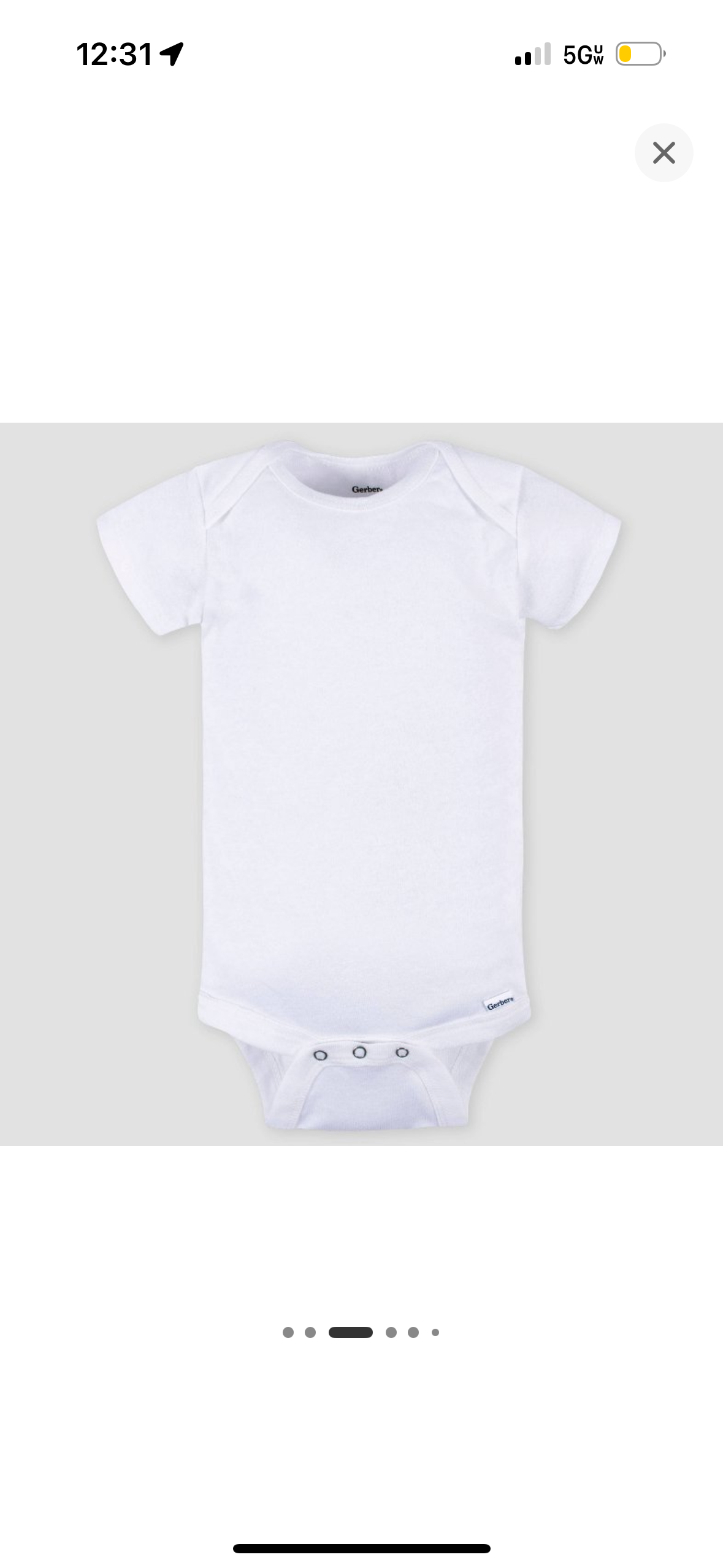 Gerber 4pk Onesies White