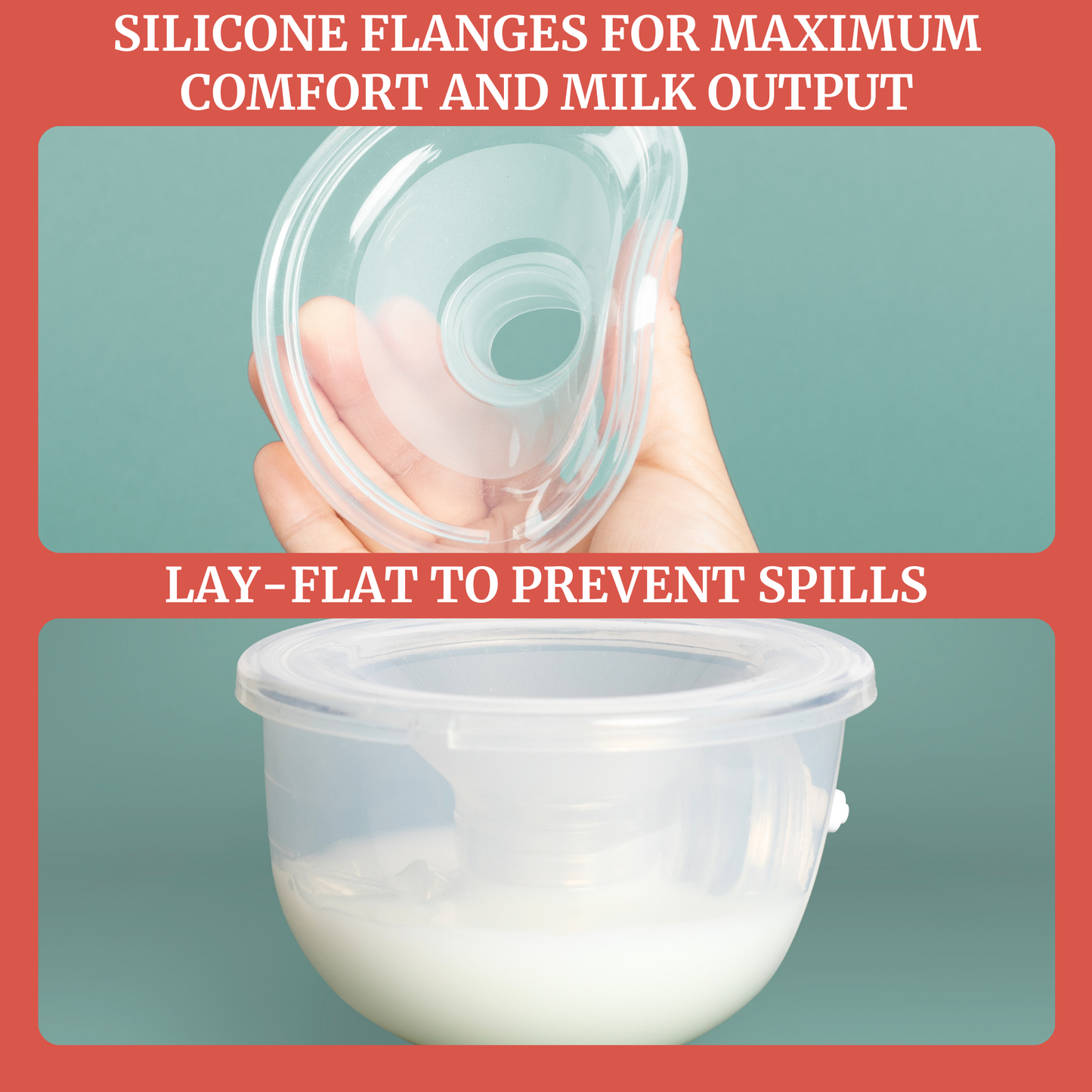 Milk Collection Cups with Silicone Flanges - Pump-A-Collect