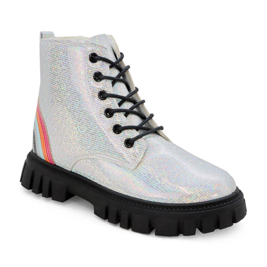 LOLITA-Girls Glitter Rainbow Combat Boot