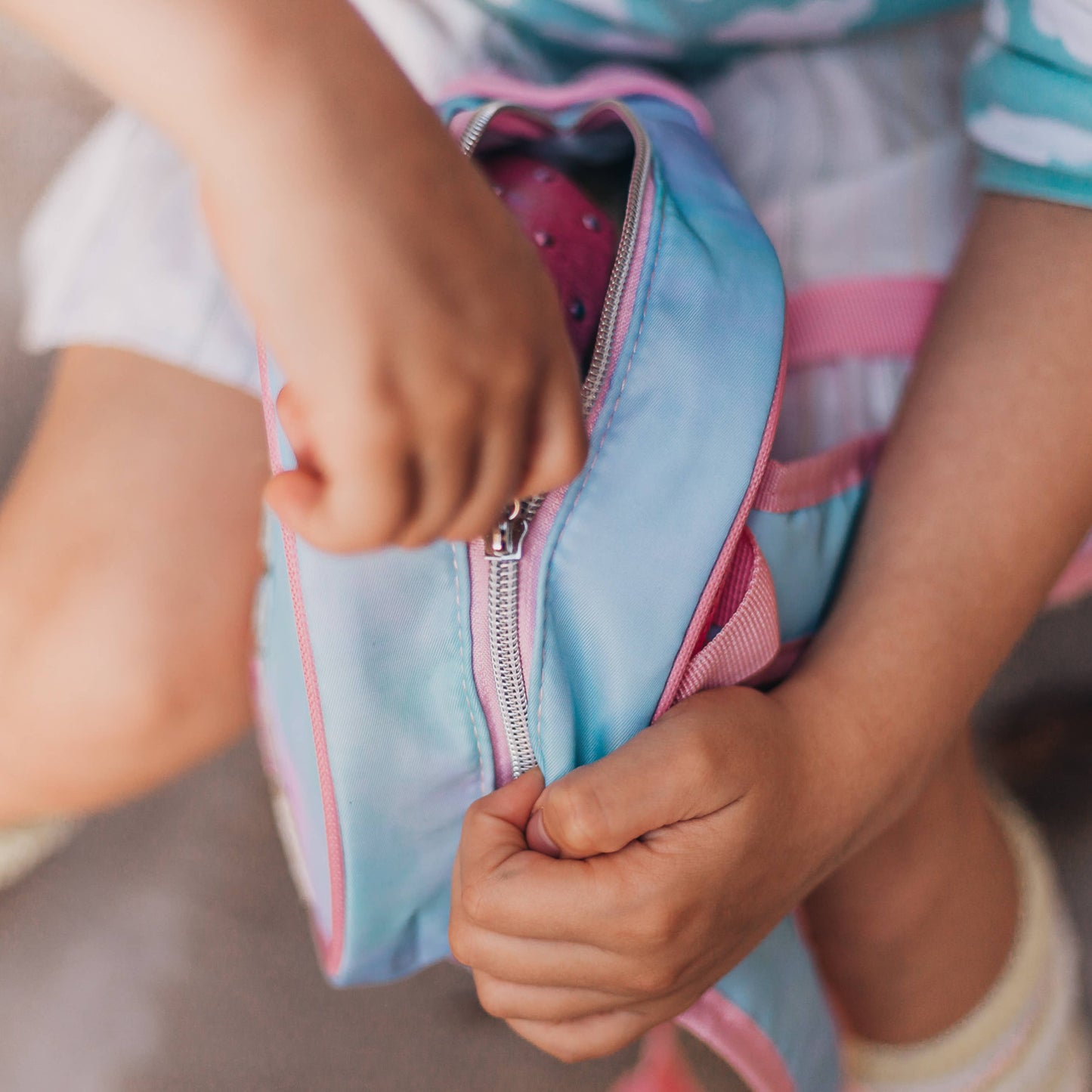 Girls Backpack with Glitter Varsity Letters - Mini Tie Dye