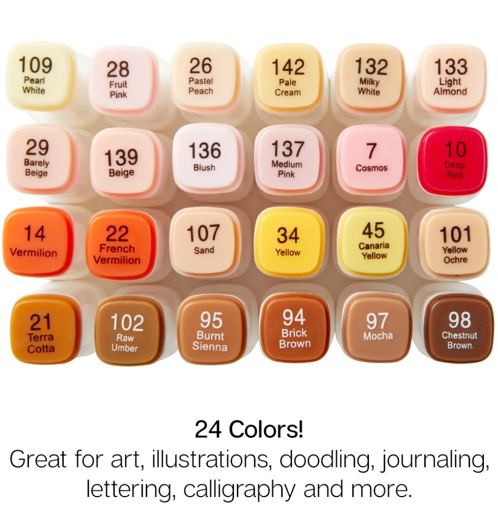 Alcohol Markers Fine & Chisel Tip 24 Count