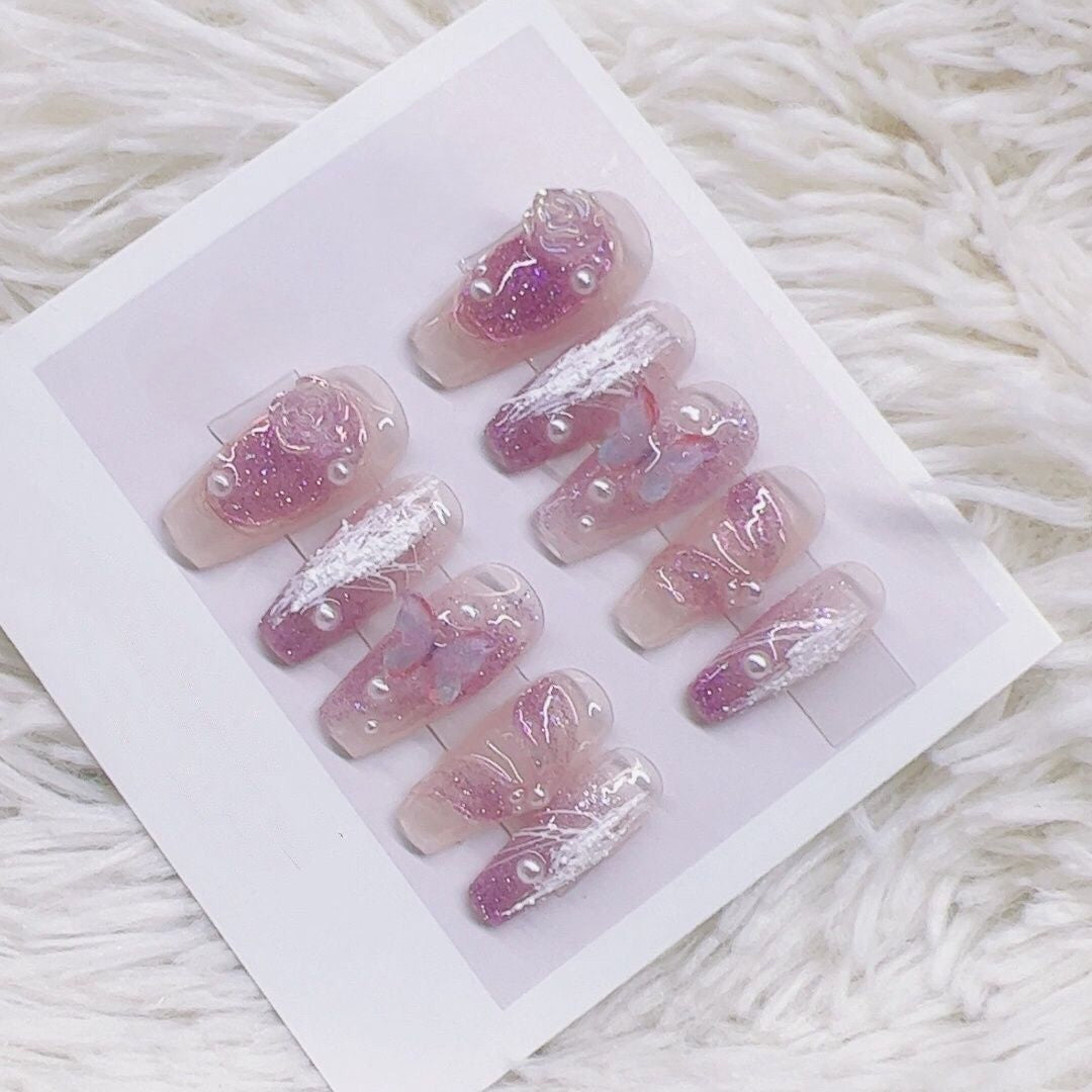 0942- Handmade press on nails