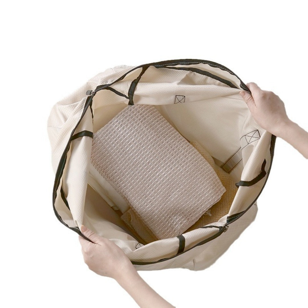 Foldable backpack, simple large capacity travel backpack female, waterproof storage backpack purse, casual polyester clothing storage backpack purse lightweight