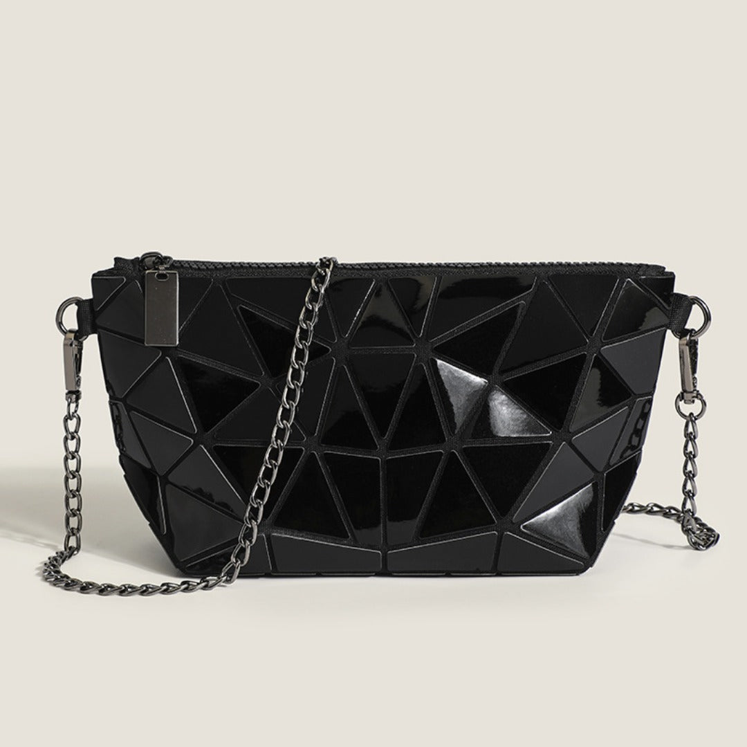 Geometric mini diamond crossbody bag, luminous laser shoulder Crossbody bag, chain bag small, fashionable versatile small purse