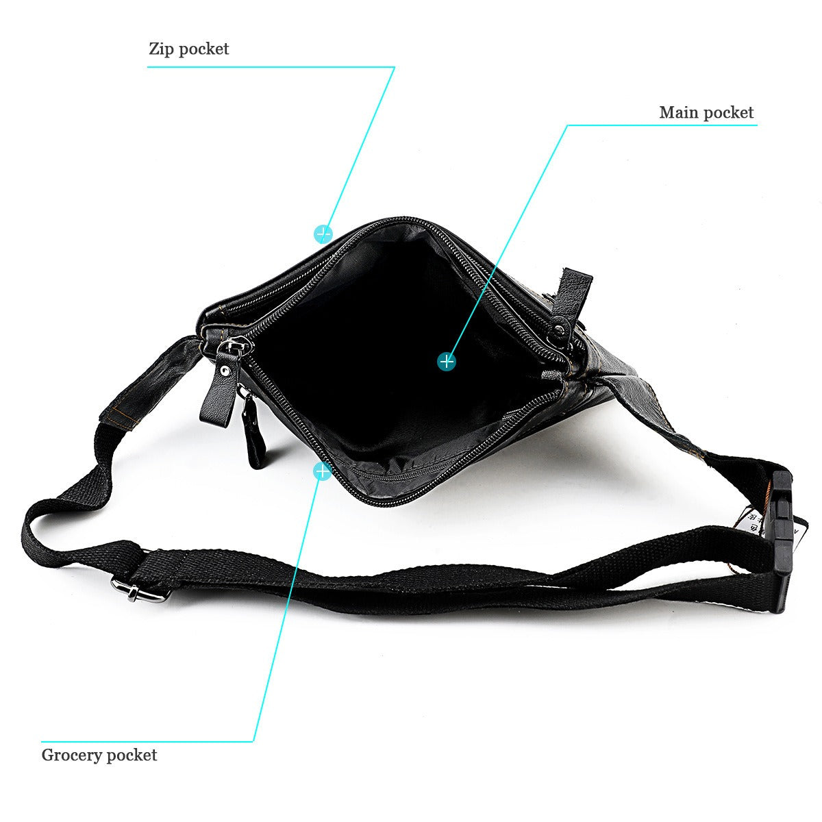 Multifunctional Genuine Leather Chest Bag & Waist Bag Unisex