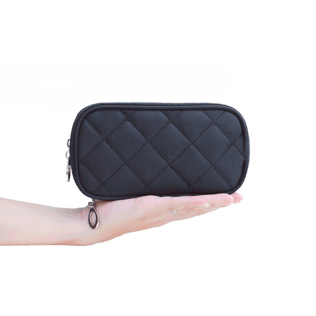 Nylon Cosmetic Bag, Waterproof Geometric Rhombus Cosmetic Wash Bag, makeup bag with compartments for College Dorm Camp Gym