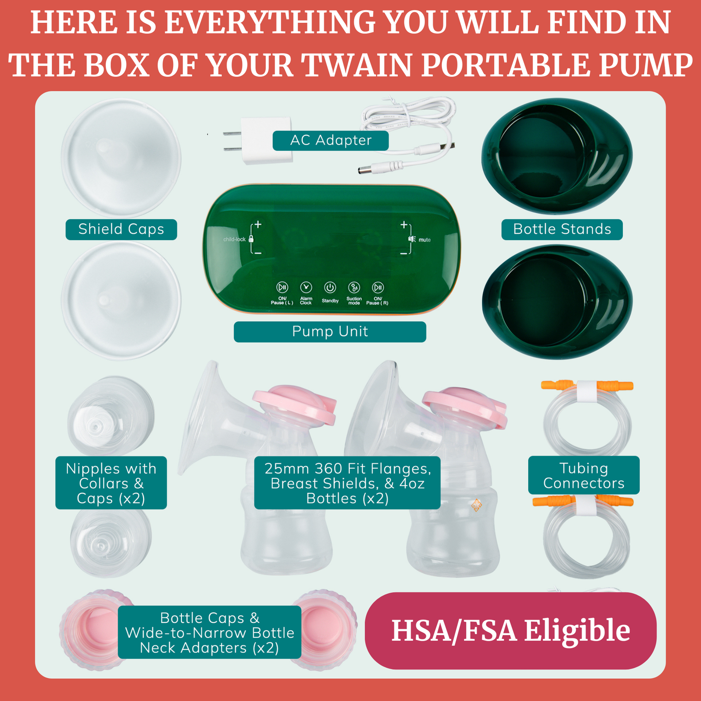 Portable Breast Pump - Twain - Dual Motor