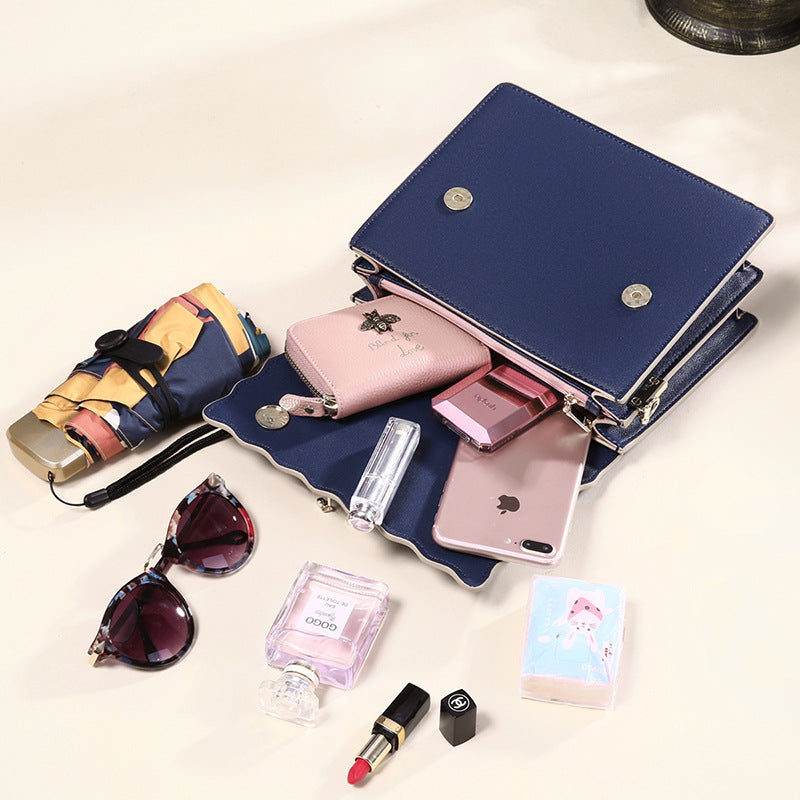 Genuine leather handbags portable fashion simple shoulder bag trendy all-match crossbody bag tote bag