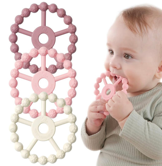 Baby Teether Rings Pink 3pk