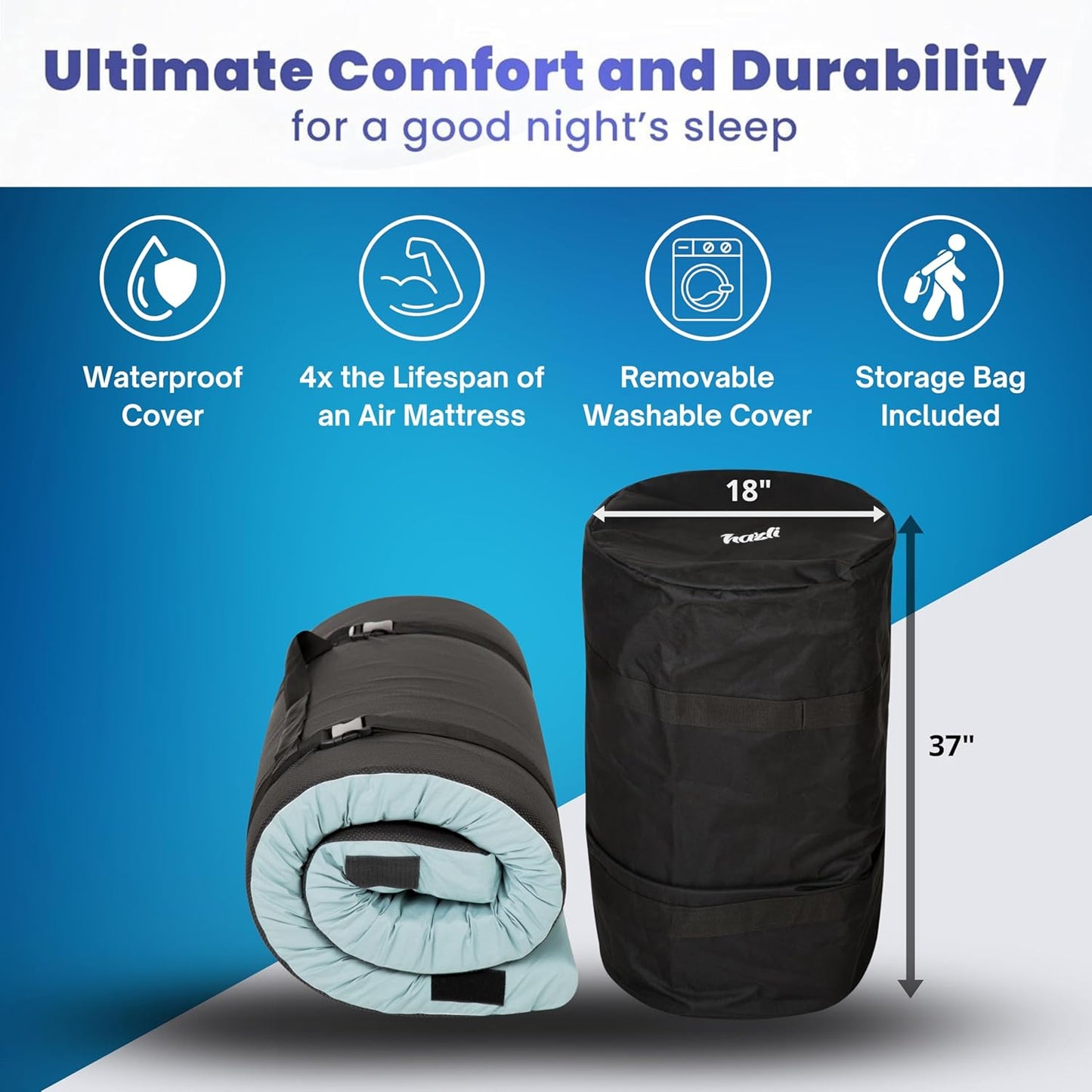 Home Bed Comfort with the Matrix Air-Cell Memory Foam Camping Mattress