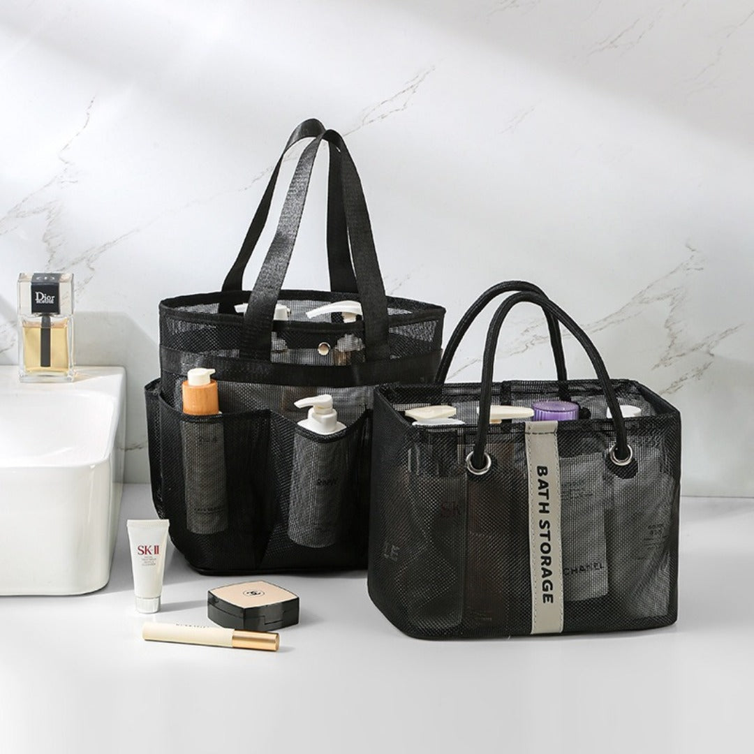 Mesh bath bag, mesh pocket tote swimming wash bag, men's bath towel bath bag, large storage bag