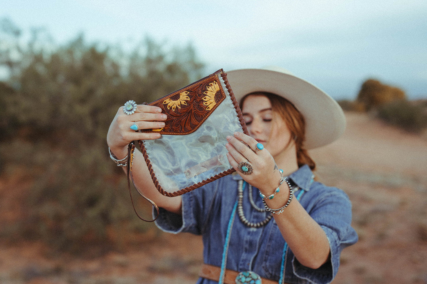 Sunflower Fields Clear Bag