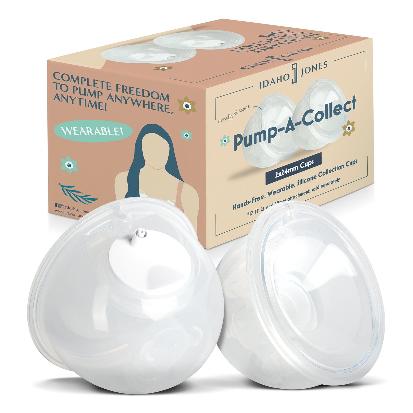 Milk Collection Cups with Silicone Flanges - Pump-A-Collect
