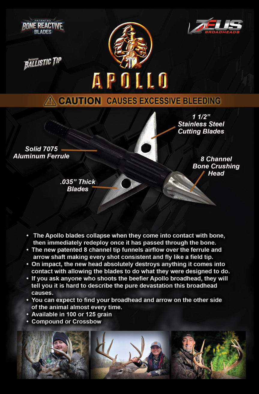 APOLLO 125 GRAIN BROADHEADS (3 PACK) (FORMERLY HERA)