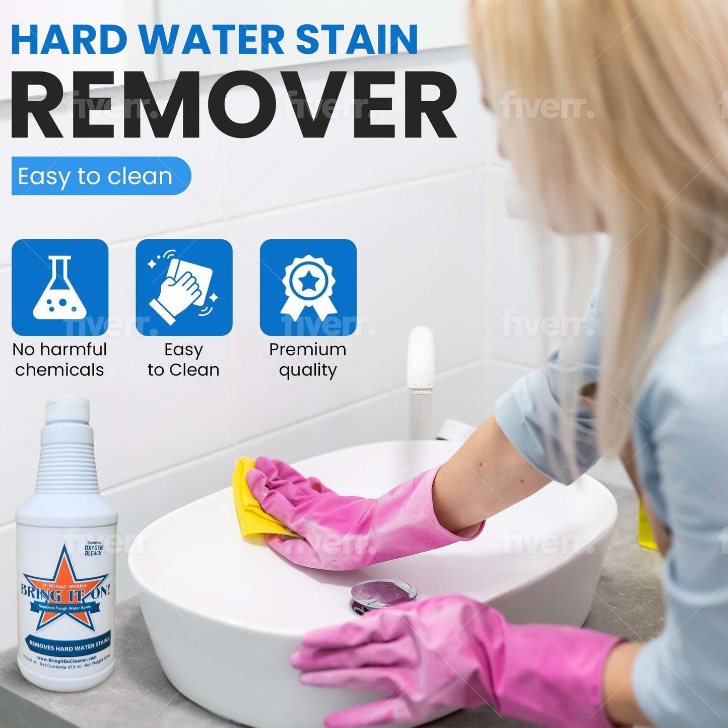 Bring It On Cleaner Hard Water Stain Remover and Protect Shield