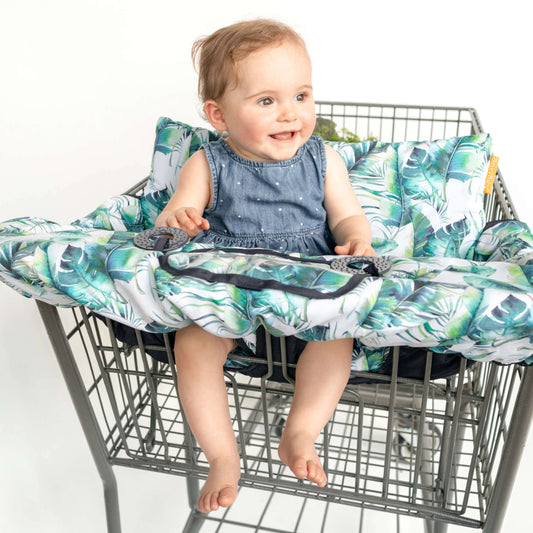 Baby Shopping Cart Cover | Tropical Day Leaf Print