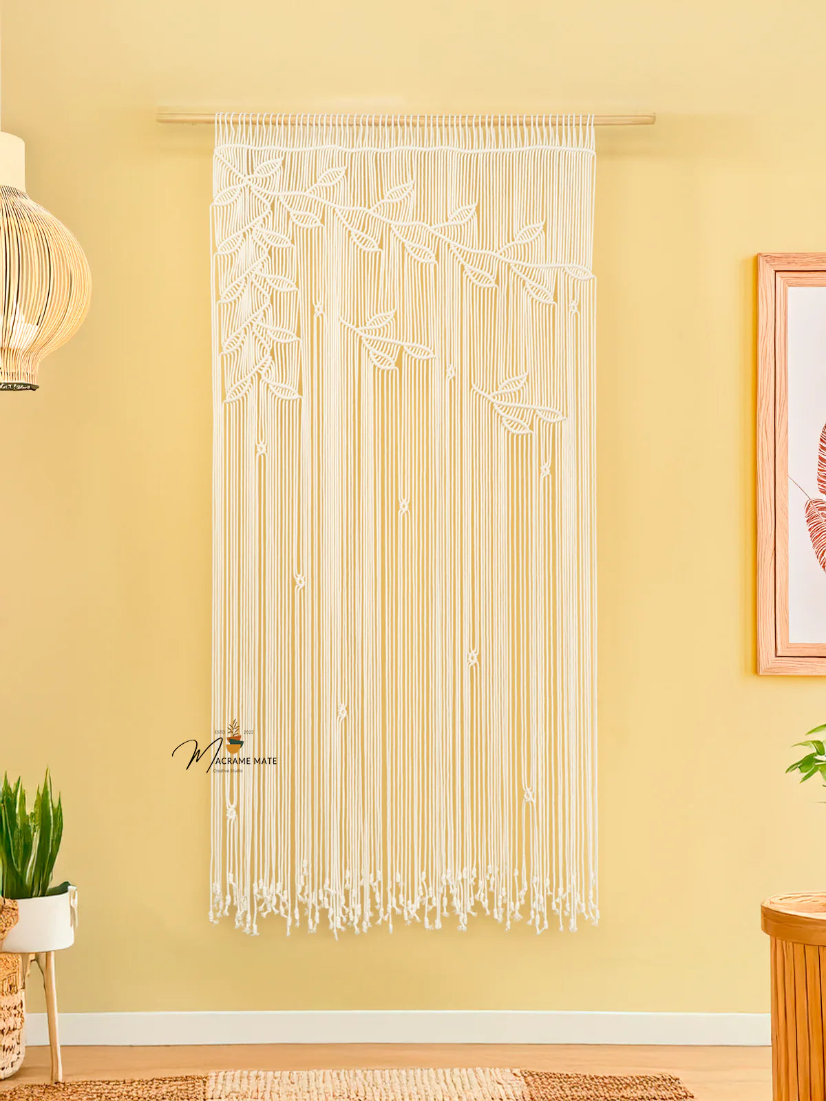 Celeste Natural Macrame Leaf Door Curtain